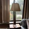 Spiral Carved Table Lamp With Metal Tripod Base - 2