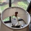 Spiral Carved Table Lamp With Metal Tripod Base - 3