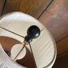 Black Metal Table Lamp With Lattice Twist Base and Pleated Shade - 3