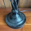 Black Metal Table Lamp With Lattice Twist Base and Pleated Shade - 6