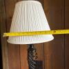 Black Metal Table Lamp With Lattice Twist Base and Pleated Shade - 8