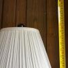 Black Metal Table Lamp With Lattice Twist Base and Pleated Shade - 9