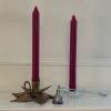 Two Candleholders and Candle Snuffer - Leaf and Glass Styles