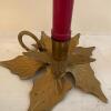Two Candleholders and Candle Snuffer - Leaf and Glass Styles - 2