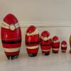 Santa and Floral Wooden Nesting Dolls - 4