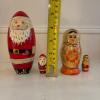 Santa and Floral Wooden Nesting Dolls - 7