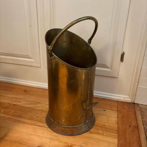 Brass-Tone Coal Scuttle with Swing Handle