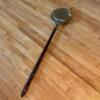 Brass-Tone Bed Warmer with Long Wooden Handle