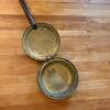 Brass-Tone Bed Warmer with Long Wooden Handle - 2