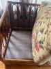 Rattan Loveseat With Floral Upholstered Cushions - 4