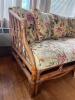 Rattan Sofa With Floral Upholstered Cushions - 2