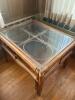 Rattan and Glass Square Side Table in Mid-Century Modern Style - 2