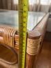 Rattan and Glass Square Side Table in Mid-Century Modern Style - 4