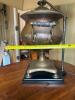Antique-Style Brass Samovar Table Lamp with Square Shade - 10