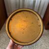 Round Brass Tray-Top Accent Table - 2