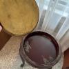 Round Brass Tray-Top Accent Table - 3