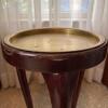 Round Brass Tray-Top Accent Table - 7