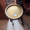 Round Brass Tray-Top Accent Table - 10