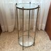 Glass and Metal Two-Tier Round Side Table
