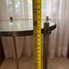Glass and Metal Two-Tier Round Side Table - 6