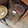 Glass and Metal Two-Tier Round Side Table - 8