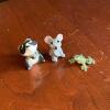 Three Miniature Animals: Frog, Mouse, Raccoon
