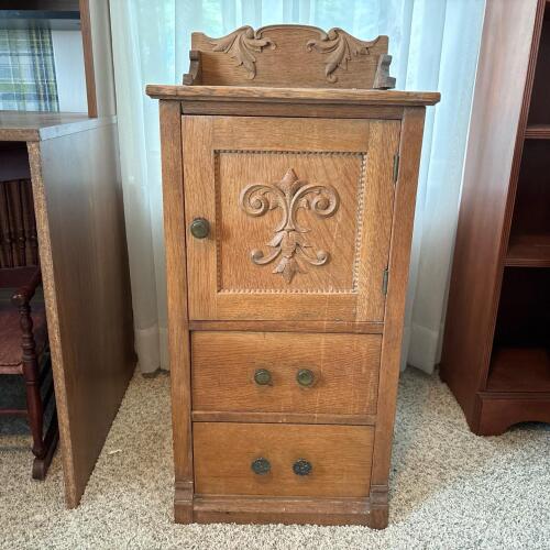 Vintage Carved Wood Cabinet
