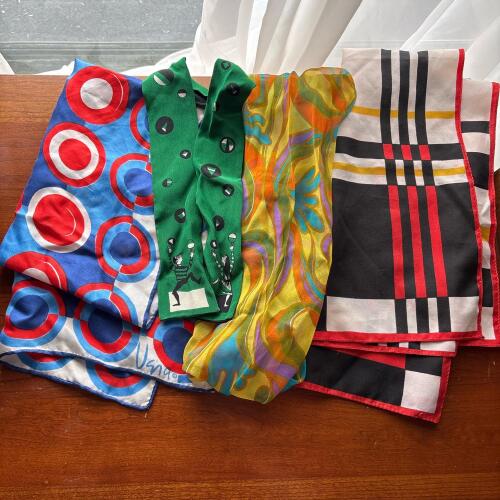 Retro Patterned Scarves & Bowtie