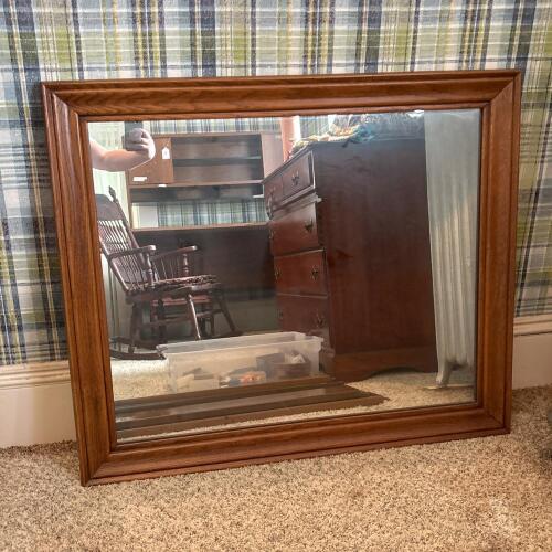 Rectangular Wood Framed Mirror