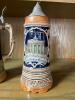 German Pottery Beer Steins with Pewter Lids - 3