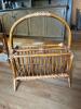 Rattan Magazine Rack in Mid-Century Modern Style