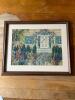 Framed Floral Embroidery with Florals and Door 18x14