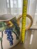 Hand-Painted Limoges Pitcher and J&C Bavaria Cups Grapevine Motif - 10