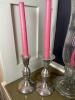 Colonial Candle Silver Candlesticks and Cut Glass Hurricane Shades - 3