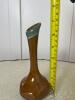 Van Briggle-Style Art Pottery Bud Vase, Drip Glaze Brown and Green - 3