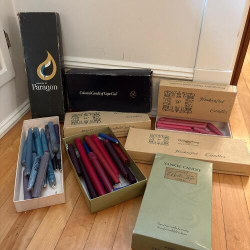 Assorted Vintage Taper Candles