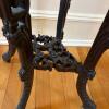 Carved Wood Plant Stand with Stone Inset Top - 5