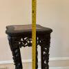 Carved Wood Plant Stand with Stone Inset Top - 9