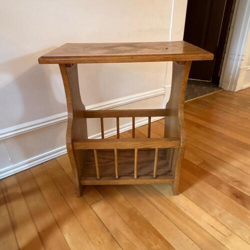 Wooden Magazine Rack Side Table
