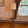 Brass-Toned Floor Lamp with Tray Table - 2