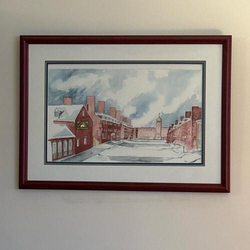 29.5" x 21.75" Framed Winter Village Scene