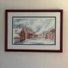 29.5" x 21.75" Framed Winter Village Scene