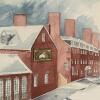 29.5" x 21.75" Framed Winter Village Scene - 6