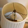 Brass-Tone Table Lamp With Pleated Shade - 3