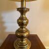 Brass-Tone Table Lamp With Pleated Shade - 6