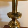Brass-Tone Table Lamp With Pleated Shade - 7