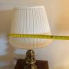 Brass-Tone Table Lamp With Pleated Shade - 9