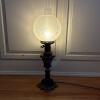 Ruby Glass Electric Table Lamp with Frosted Globe