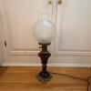 Ruby Glass Electric Table Lamp with Frosted Globe - 2