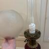 Ruby Glass Electric Table Lamp with Frosted Globe - 4